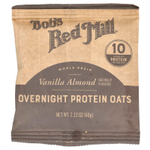 Bob's Red Mill, Overnight Protein Oats, цельнозерновые продукты, ваниль и миндаль, 4 пакетика по 60 г (2,12 унции)