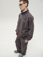 Drawstring Half-Zipped Sweatshirt Grey Excalibur