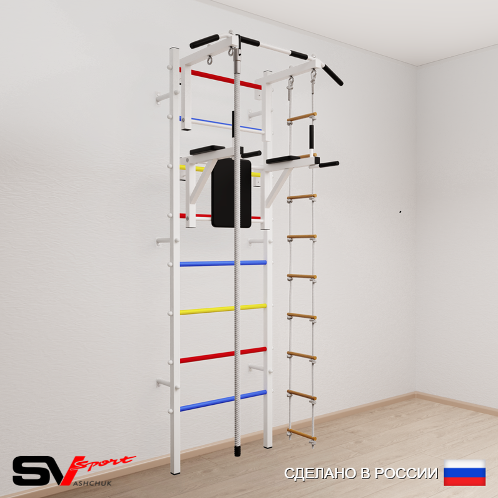 Шведская стенка Sv Sport усиленная 675 (Турник стандарт/Брусья/Канат/Лестница)
