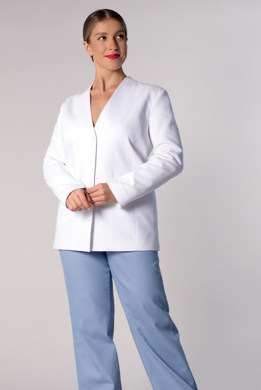 Жакет женский 4357АП, белый #429Беа044357АП