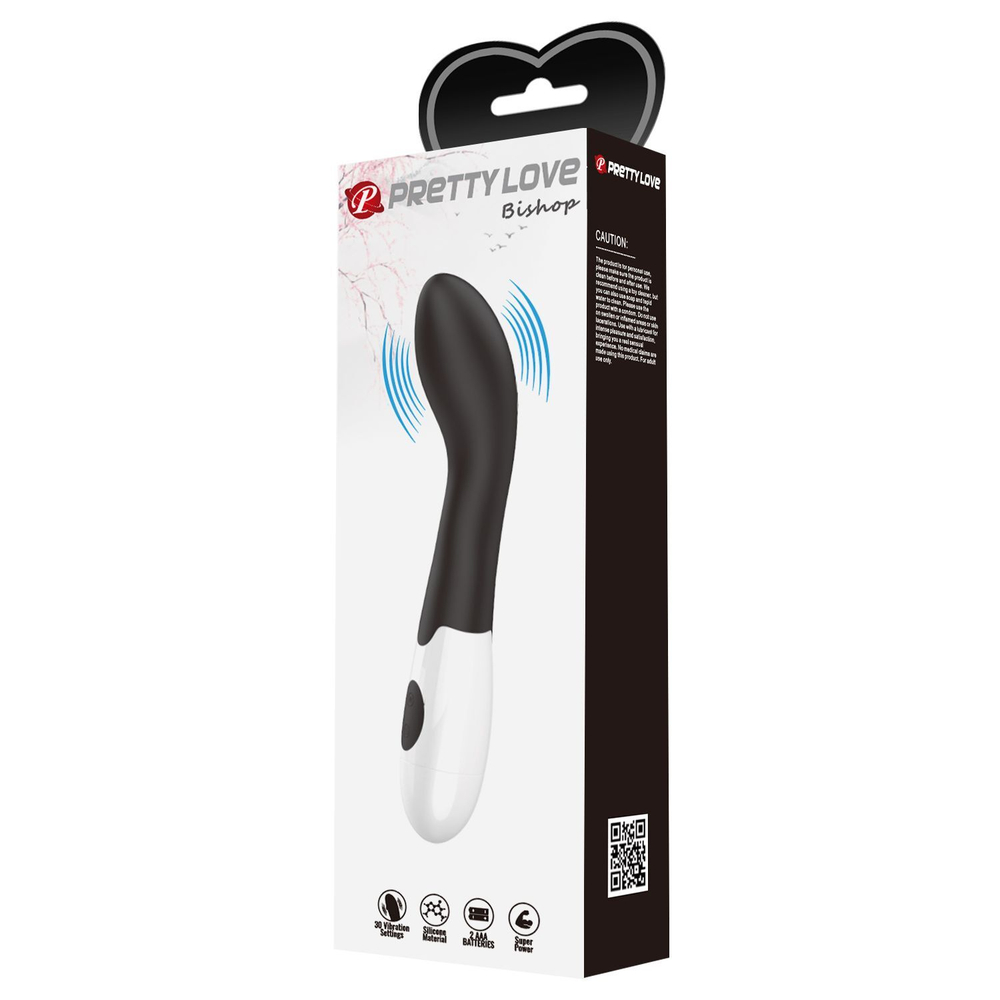 Черный вибратор Bishop для G-стимуляции - 18,2 см. (Цвет: черный)