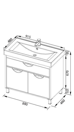 Тумба с раковиной Aquanet Гретта 90 венге