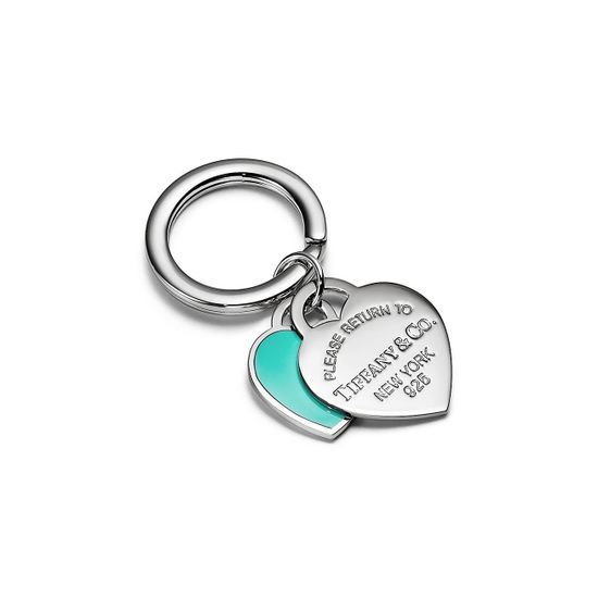 Брелок Tiffany & Co. Double Heart Tag Key Ring