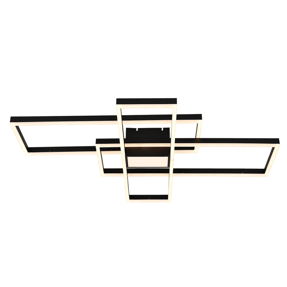 Потолочный светодиодный светильник 181Вт, 14480лм, 3000-6500K, Ra>80, плавная регулировка мощности, изменение цветовой температуры, ночник, металл/акрил, чёрный