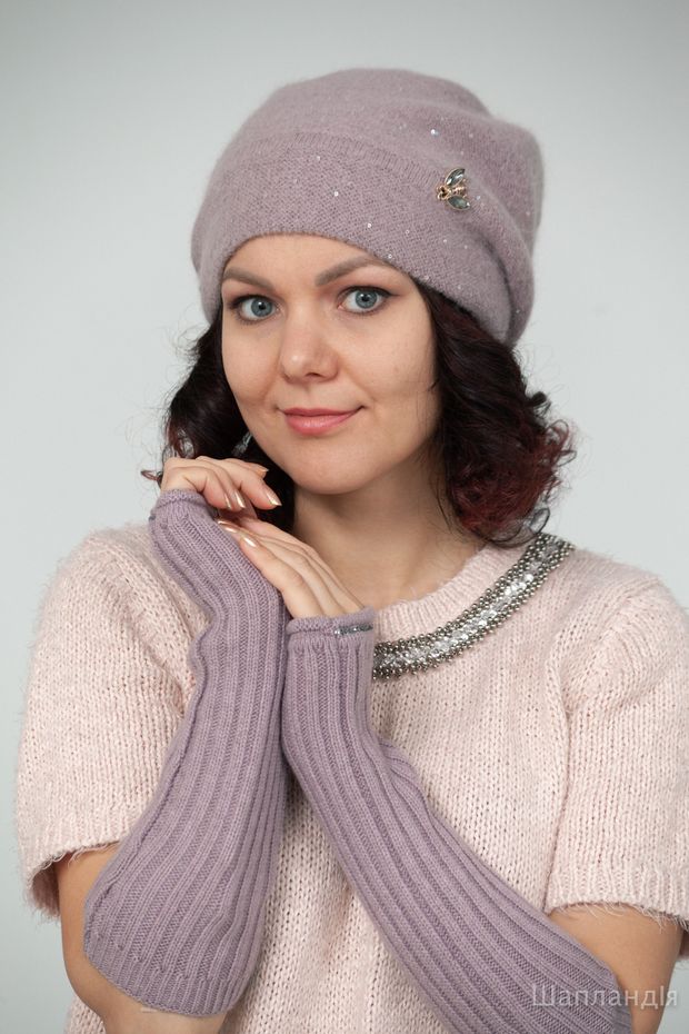 75v65 Митенки Катта (Пудра / б/р / м.корона / 30х30х6 / 0.3 / Трикотаж)