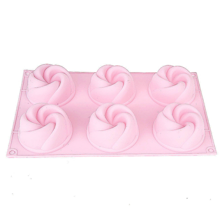 Форма силиконовая для выпечки 6 ячеек "Цветочный аромат" 7,5*7,5*4см/ 29,5*17*4см (силикон)