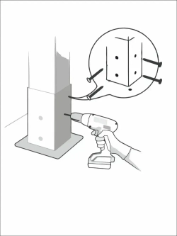 опора бруса 150х150, толщиной 3 мм, окрашенная, коннектор для бруса.