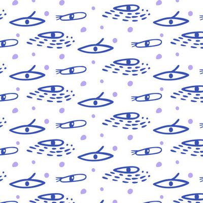 Buy fabric abstract eyes blue