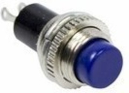 Кнопка нажимная без фиксациии 2A-250В ON-OFF Mini REXANT 36-3332 RWD-213 Металл Синяя