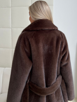 Шуба Lux миди горький шоколад