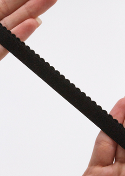 Резинка отделочная черная ажурная ширина 12 мм с учетом фестона