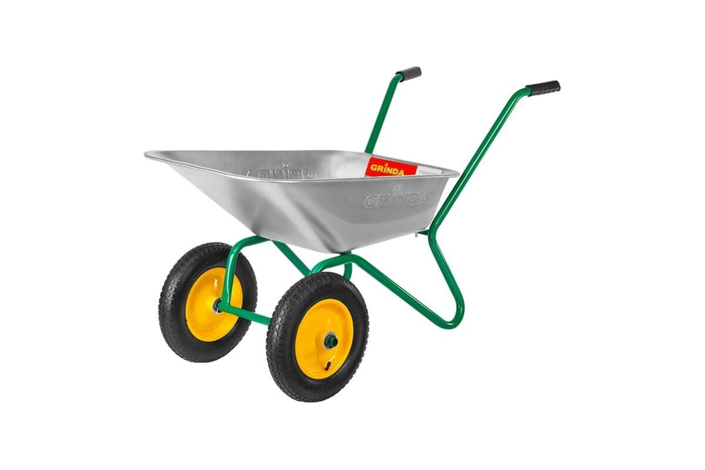GRINDA  GB-2, 80 л, 120 кг, двухколесная, оцинкованная сталь, садовая тачка (422400)