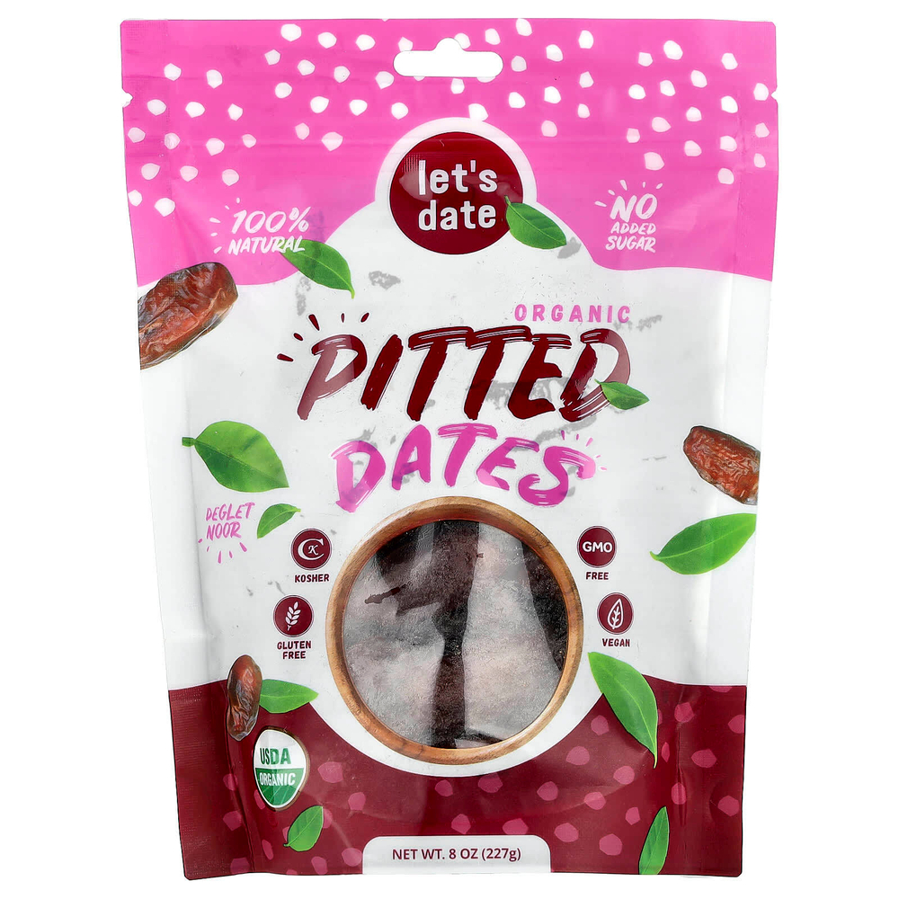 Let's Date, Органические финики без косточек, 227 г (8 унций)