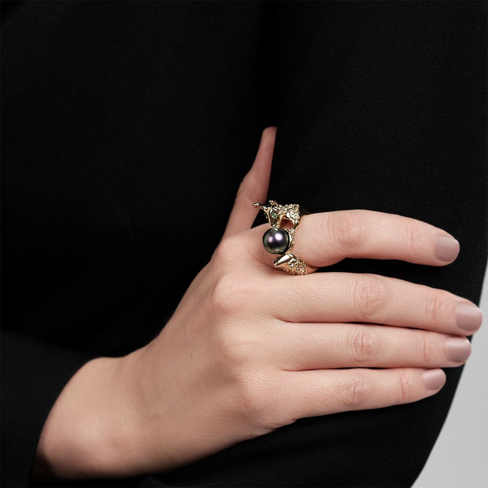 "Белка" кольцо в золотом покрытии из коллекции "Волшебный лес" от Jenavi