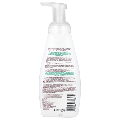 Live Clean, пенящееся мыло для рук, белый чай и вишня, 400 мл (13,5 жидк. унции)