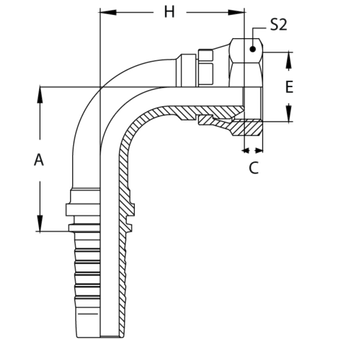 Фитинг DN 10 BSP (Г) 3/8 (90)