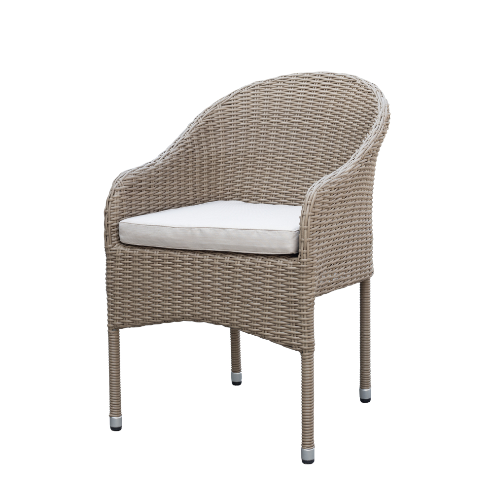 Стул Garden Story Софи (каркас серый, ротанг серо-бежевый, подуш.св.серая)