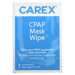 Carex, Протирочная маска с CPAP-маской, дорожный пакет, без запаха, 10 салфеток