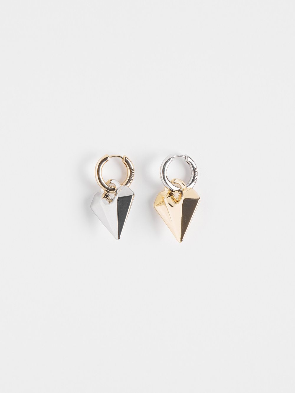 Серьги "Geometric heart" Bicolor