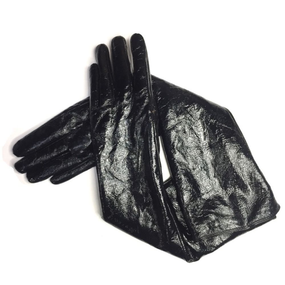 Перчатки женские до локтя Yong Xing черные блеск