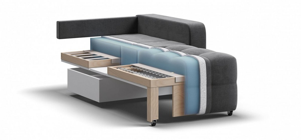 Денди кресло-кровать Велюр Монолит серый