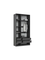 Шкаф для одежды 3 створки Браш Графит 120х51х240