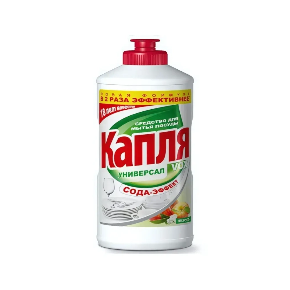 Капля средство для мытья посуды «Капля « VOX 450 мл. яблоко сода-эффект №9081
