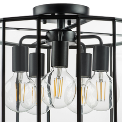 798257 Люстра GENNI 5х40W E27 ЧЕРНЫЙ МАТОВЫЙ/ПРОЗРАЧНЫЙ