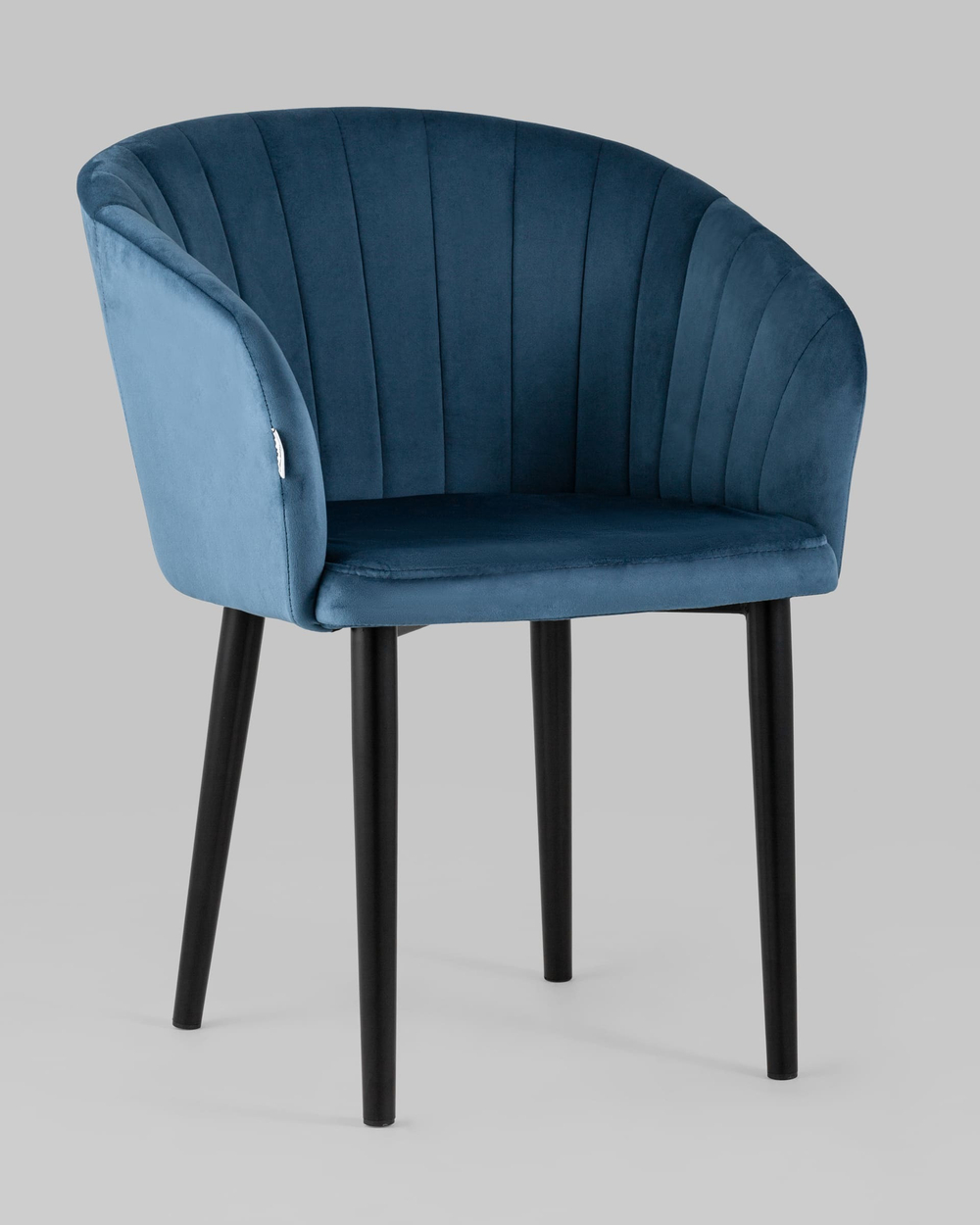 Стул с подлокотниками Нейтон велюр пыльно-синий