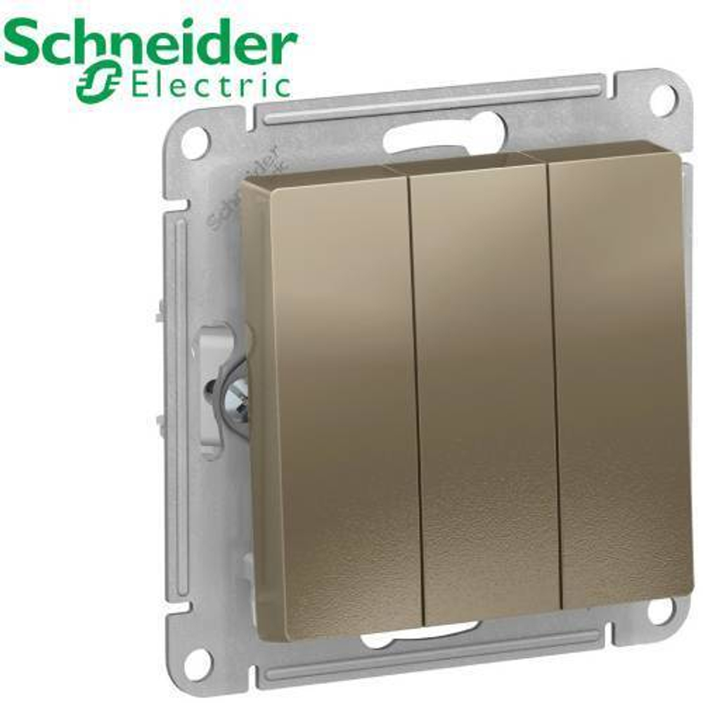 Выключатель 3-кл (шампань) AtlasDesign Schneider ATN000531