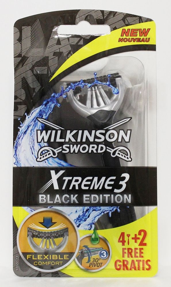 Wilkinson Sword одноразовые станки Xtreme-3 Black Edition 4+2 шт