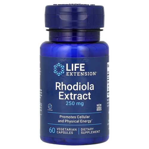 Life Extension, экстракт родиолы, 250 мг, 60 вегетарианских капсул