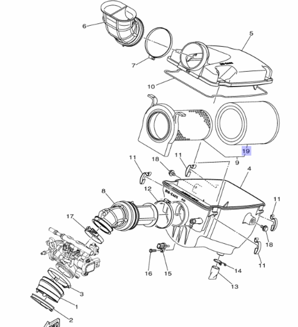 Фильтр воздушный Yamaha Grizzly 700 2016-