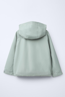 ZARA ЛЕГКАЯ КУРТКА С КАПЮШОНОМ WATER REPELLENT, КАМЕННО-СЕРЫЙ