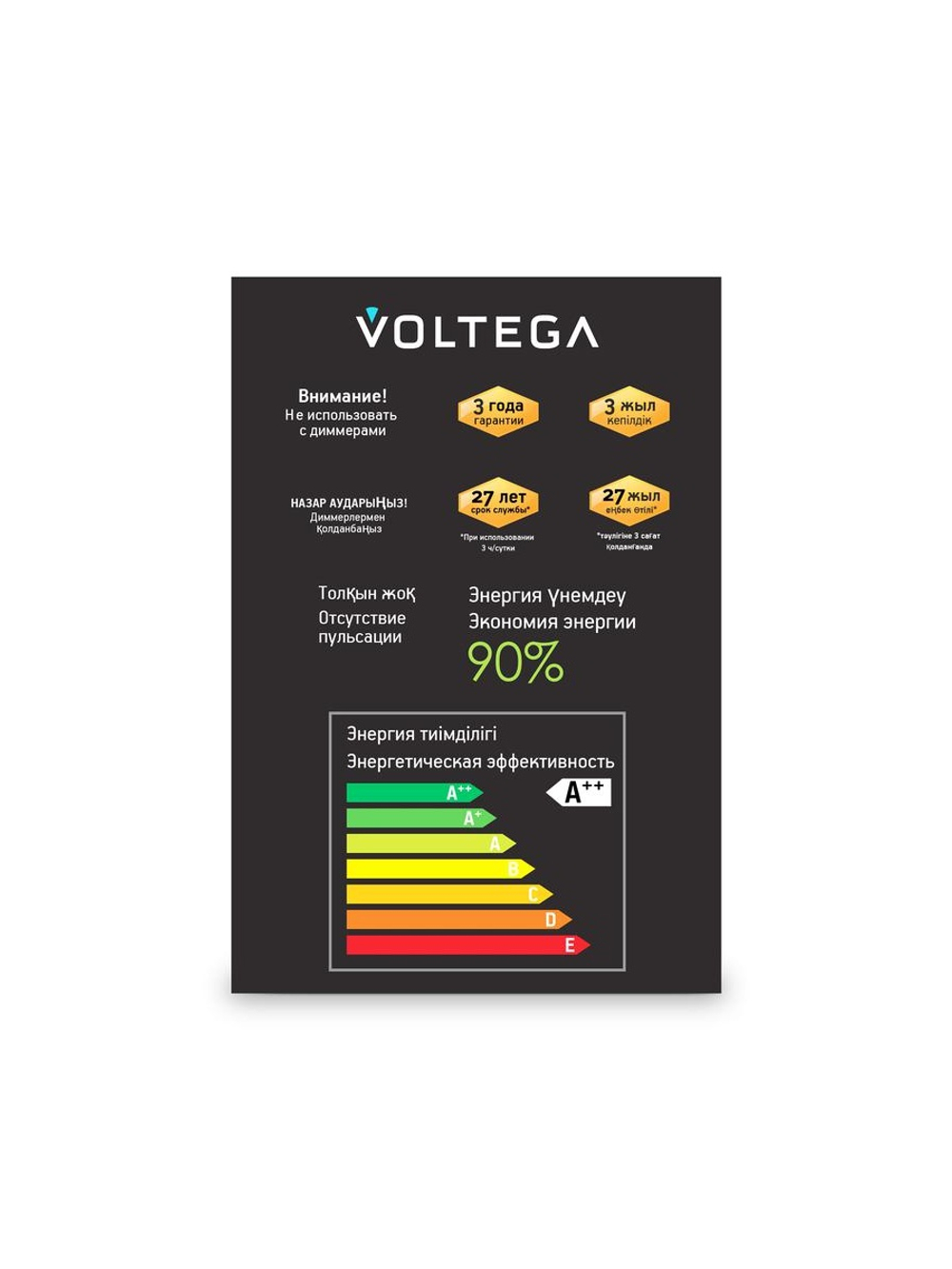 Лампа светодиодная Loft Led G125 4Вт 2500К E27 Voltega 8552