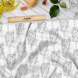 Ткань барби тонкие цветочные силуэты