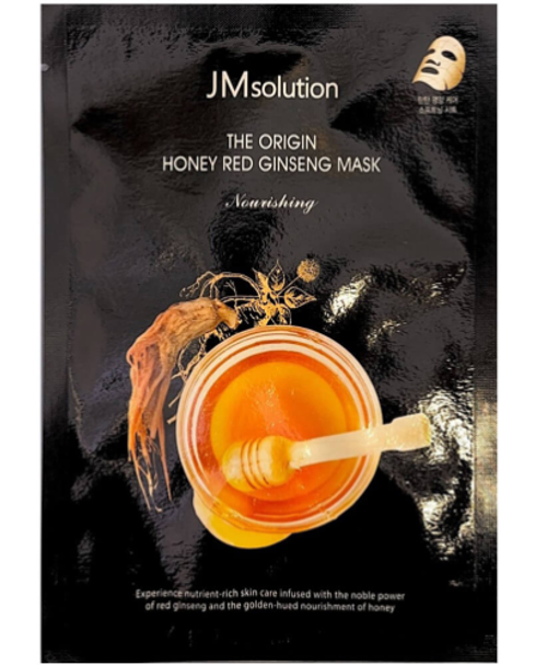 JMsolution The Origin Honey Red Ginseng Mask маска тканевая питательная с женьшенем и прополисом