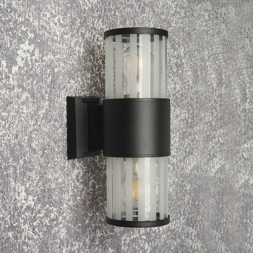 Уличный настенный светильник FERON DH0902 2*E27 черный