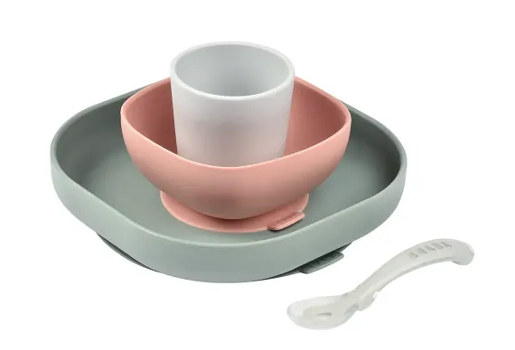 Набор посуды Beaba Coffrey Repas Silicone Euctalyptus