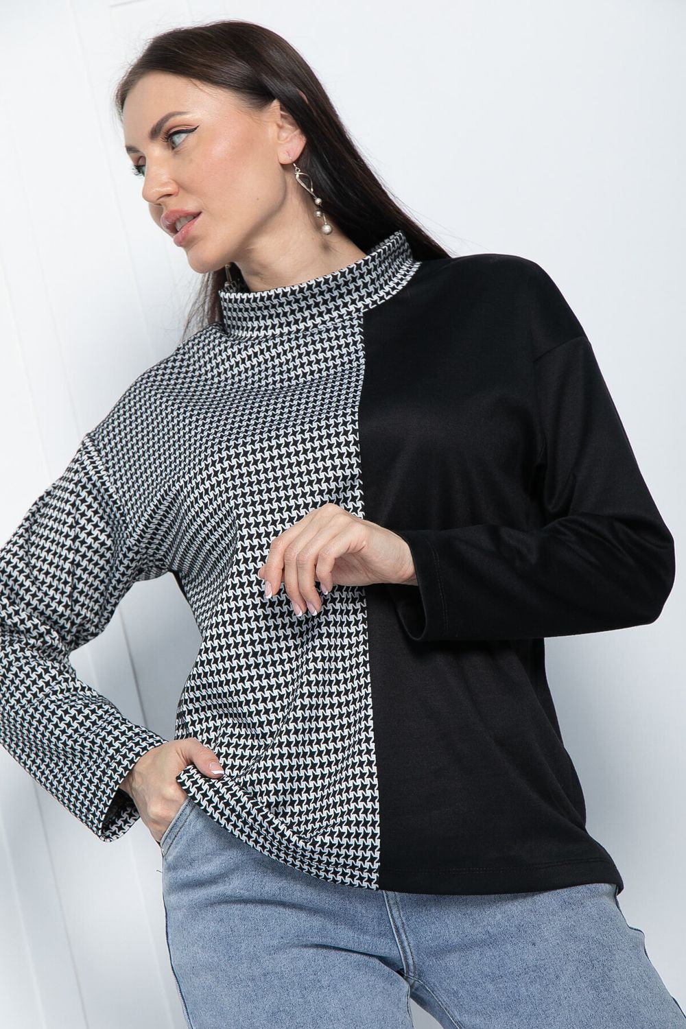 Блуза Элли (черно-белая) Б11305 LT Collection