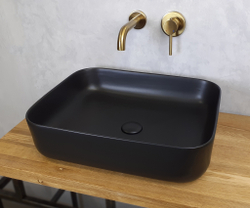 Накладная раковина Bronze de Luxe SCANDI матовая черная 500х390х130