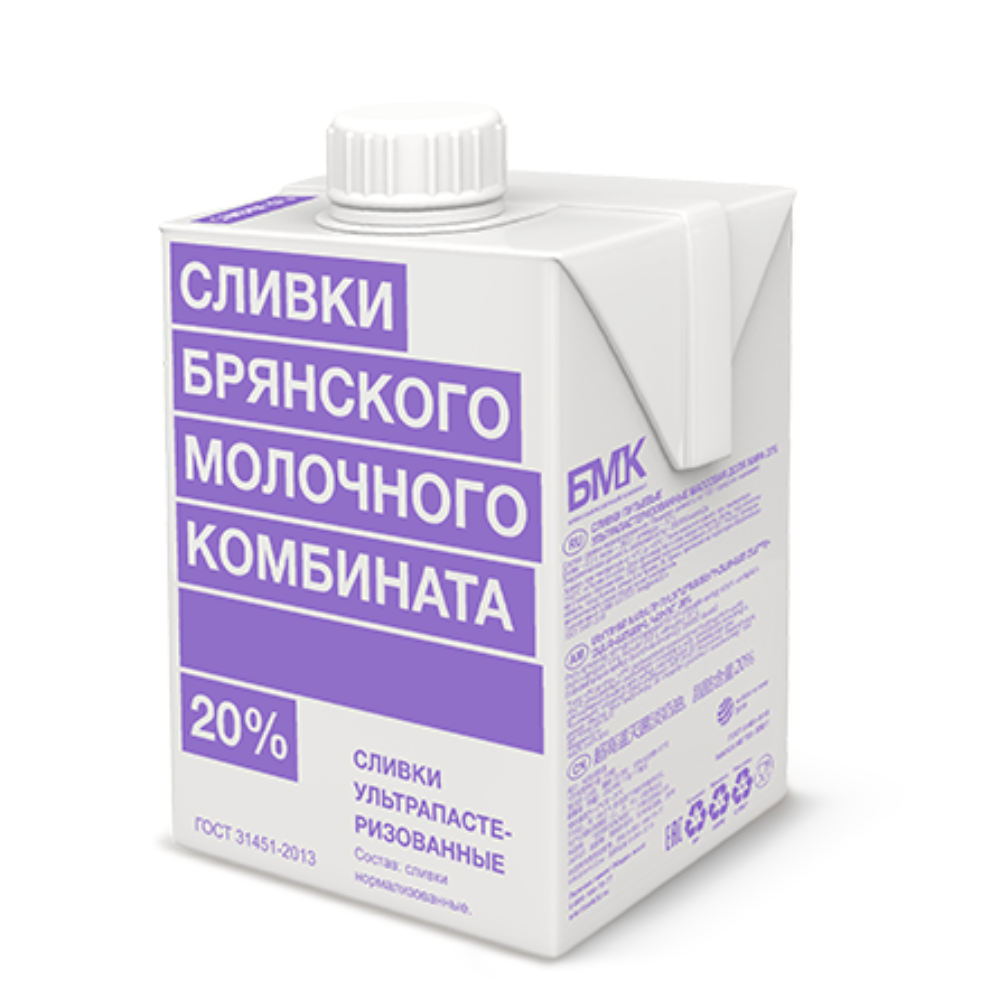 Сливки БМК 20% 500 гр