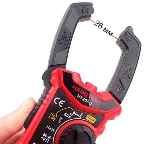 Мультиметр HT206D Habotest клещи постоянного и переменного тока 0,01 - 600А емкость частота подветка