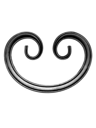 Кованый элемент вензель С (218х145х1,2) мм, р-р материала Т15, вес 0,345 кг.