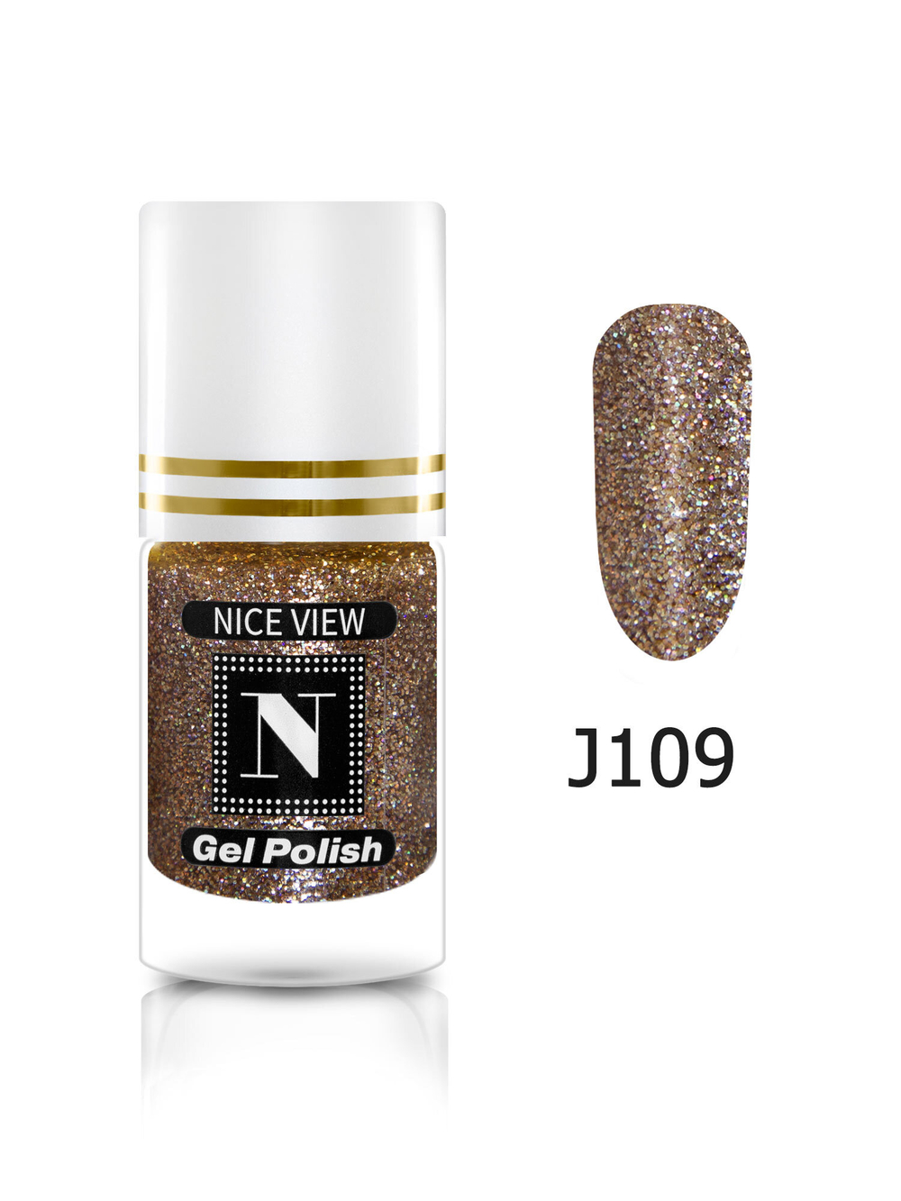 Nice View Гель-лак для ногтей Luma Glitte, J-109, Zircon, 7 мл