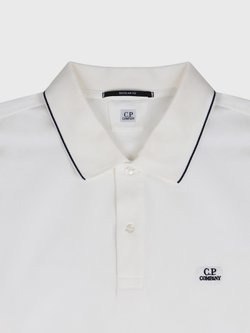 Поло с длинным рукавом C.P. Company Stretch Piquet Line Gauze White