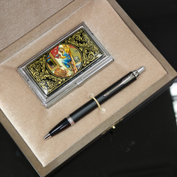 Набор подарочный "Подарок строителю" №2 с ручной росписью с ручкой Parker в футляре