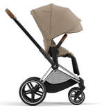 Коляска 3 в 1 Cybex Priam IV Chrome Brown complete и автокресло Cloud T i-Size Platinum White Plus Cozy Beige