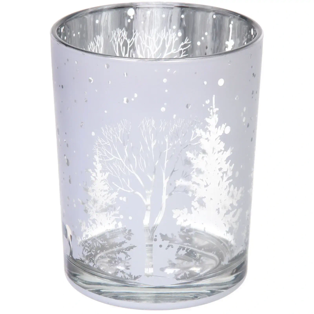 Подсвечник «Зимнее сияние» 10*12,5 см, Белый