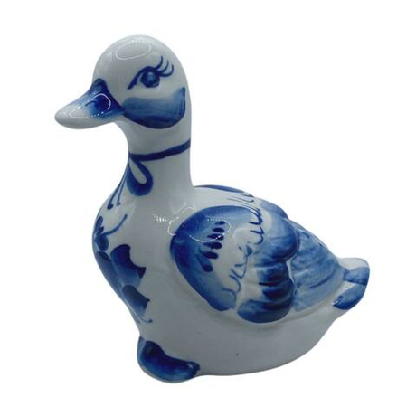 Фигурка Гусь с бантиком гжель